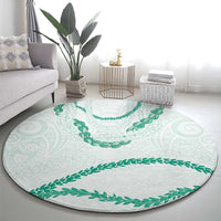 Aloha Lei Mikioi Round Carpet Sage Green Polynesian Tribal Tatau Pattern LT9 - Polynesian Pride