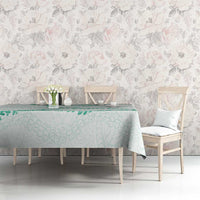 Aloha Lei Mikioi Tablecloth Sage Green Polynesian Tribal Tatau Pattern