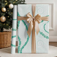 Aloha Lei Mikioi Wrapping Paper Sage Green Polynesian Tribal Tatau Pattern - Polynesian Pride