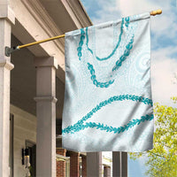 Aloha Lei Mikioi Garden Flag Teal Polynesian Tribal Tatau Pattern