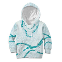 Aloha Lei Mikioi Kid Hoodie Teal Polynesian Tribal Tatau Pattern
