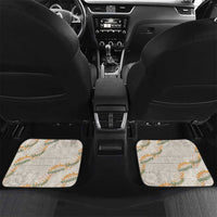 Aloha Pakalana and Puakenikeni Lei Car Mats Beige Hawaiian Pattern
