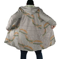 Aloha Pakalana and Puakenikeni Lei Cloak Beige Hawaiian Pattern - Polynesian Pride