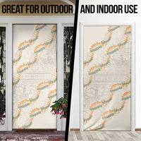 Aloha Pakalana and Puakenikeni Lei Door Cover Beige Hawaiian Pattern - Polynesian Pride