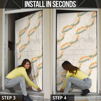 Aloha Pakalana and Puakenikeni Lei Door Cover Beige Hawaiian Pattern - Polynesian Pride