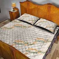 Aloha Pakalana and Puakenikeni Lei Quilt Bed Set Beige Hawaiian Pattern