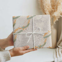 Aloha Pakalana and Puakenikeni Lei Wrapping Paper Beige Hawaiian Pattern - Polynesian Pride
