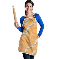 Aloha Pakalana and Puakenikeni Lei Apron Gold Hawaiian Pattern - Polynesian Pride