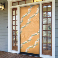 Aloha Pakalana and Puakenikeni Lei Door Cover Gold Hawaiian Pattern - Polynesian Pride