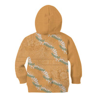 Aloha Pakalana and Puakenikeni Lei Kid Hoodie Gold Hawaiian Pattern