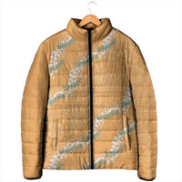Aloha Pakalana and Puakenikeni Lei Padded Jacket Gold Hawaiian Pattern - Polynesian Pride