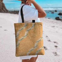 Aloha Pakalana and Puakenikeni Lei Tote Bag Gold Hawaiian Pattern - Polynesian Pride