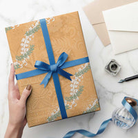 Aloha Pakalana and Puakenikeni Lei Wrapping Paper Gold Hawaiian Pattern - Polynesian Pride