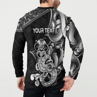 Personalised New Zealand Potae Pango Cricket Button Sweatshirt Special Maori Hei Tiki Tribal Tattoo