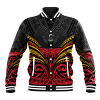 Custom Papua New Guinea Cricket Baseball Jacket PNG Emblem Mix Polyneisan Pattern