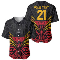 Custom Papua New Guinea Cricket Baseball Jersey PNG Emblem Mix Polyneisan Pattern LT9 - Polynesian Pride
