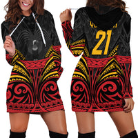 Custom Papua New Guinea Cricket Hoodie Dress PNG Emblem Mix Polyneisan Pattern LT9 - Polynesian Pride