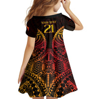 Custom Papua New Guinea Cricket Family Matching Off The Shoulder Long Sleeve Dress and Hawaiian Shirt Go Barramundis LT9 - Polynesian Pride