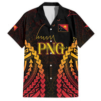 Custom Papua New Guinea Cricket Family Matching Off The Shoulder Long Sleeve Dress and Hawaiian Shirt Go Barramundis LT9 Dad's Shirt - Short Sleeve Black - Polynesian Pride