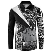 Custom Papua New Guinea Cricket Button Sweatshirt Tribal Bird of Paradise Tattoo LT9 Black - Polynesian Pride
