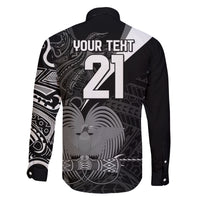 Custom Papua New Guinea Cricket Family Matching Long Sleeve Bodycon Dress and Hawaiian Shirt Tribal Bird of Paradise Tattoo