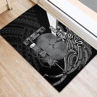 Custom Papua New Guinea Cricket Rubber Doormat Tribal Bird of Paradise Tattoo