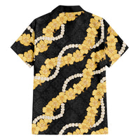 Aloha Melemele Hibiscus Pikake Lei Family Matching Off The Shoulder Long Sleeve Dress and Hawaiian Shirt Hawaiian Quilt Pattern LT9 - Polynesian Pride