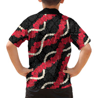 Aloha Ula'ula Hibiscus Pikake Lei Family Matching Puletasi and Hawaiian Shirt Hawaiian Quilt Pattern