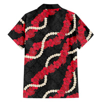 Aloha Ula'ula Hibiscus Pikake Lei Family Matching Puletasi and Hawaiian Shirt Hawaiian Quilt Pattern