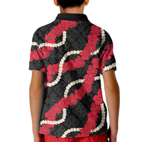 Aloha Ula'ula Hibiscus Pikake Lei Kid Polo Shirt Hawaiian Quilt Pattern