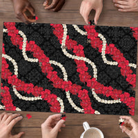 Aloha Ula'ula Hibiscus Pikake Lei Puzzle Hawaiian Quilt Pattern