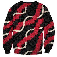 Aloha Ula'ula Hibiscus Pikake Lei Sweatshirt Hawaiian Quilt Pattern LT9 - Polynesian Pride