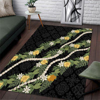 Puakenikeni Anthurium Pikake Lei Area Rug Hawaiian Quilt Pattern