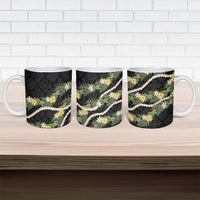 Puakenikeni Anthurium Pikake Lei Ceramic Mug Hawaiian Quilt Pattern