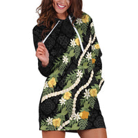 Puakenikeni Anthurium Pikake Lei Hoodie Dress Hawaiian Quilt Pattern