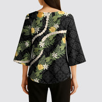 Puakenikeni Anthurium Pikake Lei Kimono Sleeve Blouse Hawaiian Quilt Pattern