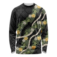 Puakenikeni Anthurium Pikake Lei Long Sleeve Shirt Hawaiian Quilt Pattern