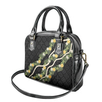 Puakenikeni Anthurium Pikake Lei Shoulder Handbag Hawaiian Quilt Pattern