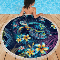 Plumeria Turtles Traditional Tribal Beach Blanket