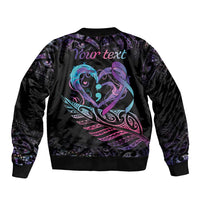 Personalised Your Life Matters Bomber Jacket Suicide Prevention Awareness Semicolon Heart