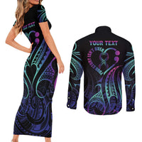 Personalised Your Story Isn't Over Couples Matching Short Sleeve Bodycon Dress and Long Sleeve Button Shirt Suicide Prevention Awareness Semicolon Heart