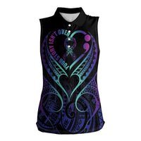 Personalised Your Story Isn't Over Women Sleeveless Polo Shirt Suicide Prevention Awareness Semicolon Heart