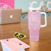 Custom New Zealand Basketball Indigenous Tumbler With Handle - Polynesian Pride