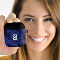 Custom Basketball New Zealand AirPods Case Blue Maori Ta Moko Indigenous LT9 Blue - Polynesian Pride