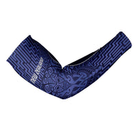 Custom Basketball New Zealand Arm Sleeves Blue Maori Ta Moko Indigenous - Polynesian Pride