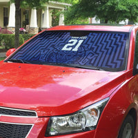 Custom Basketball New Zealand Auto Sun Shade Blue Maori Ta Moko Indigenous - Polynesian Pride