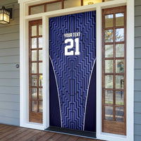 Custom Basketball New Zealand Door Cover Blue Maori Ta Moko Indigenous - Polynesian Pride