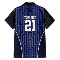Custom Basketball New Zealand Family Matching Puletasi and Hawaiian Shirt Blue Maori Ta Moko Indigenous LT9 - Polynesian Pride