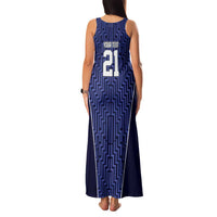 Custom Basketball New Zealand Family Matching Tank Maxi Dress and Hawaiian Shirt Blue Maori Ta Moko Indigenous - Polynesian Pride