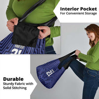 Custom Basketball New Zealand Grocery Bag Blue Maori Ta Moko Indigenous - Polynesian Pride